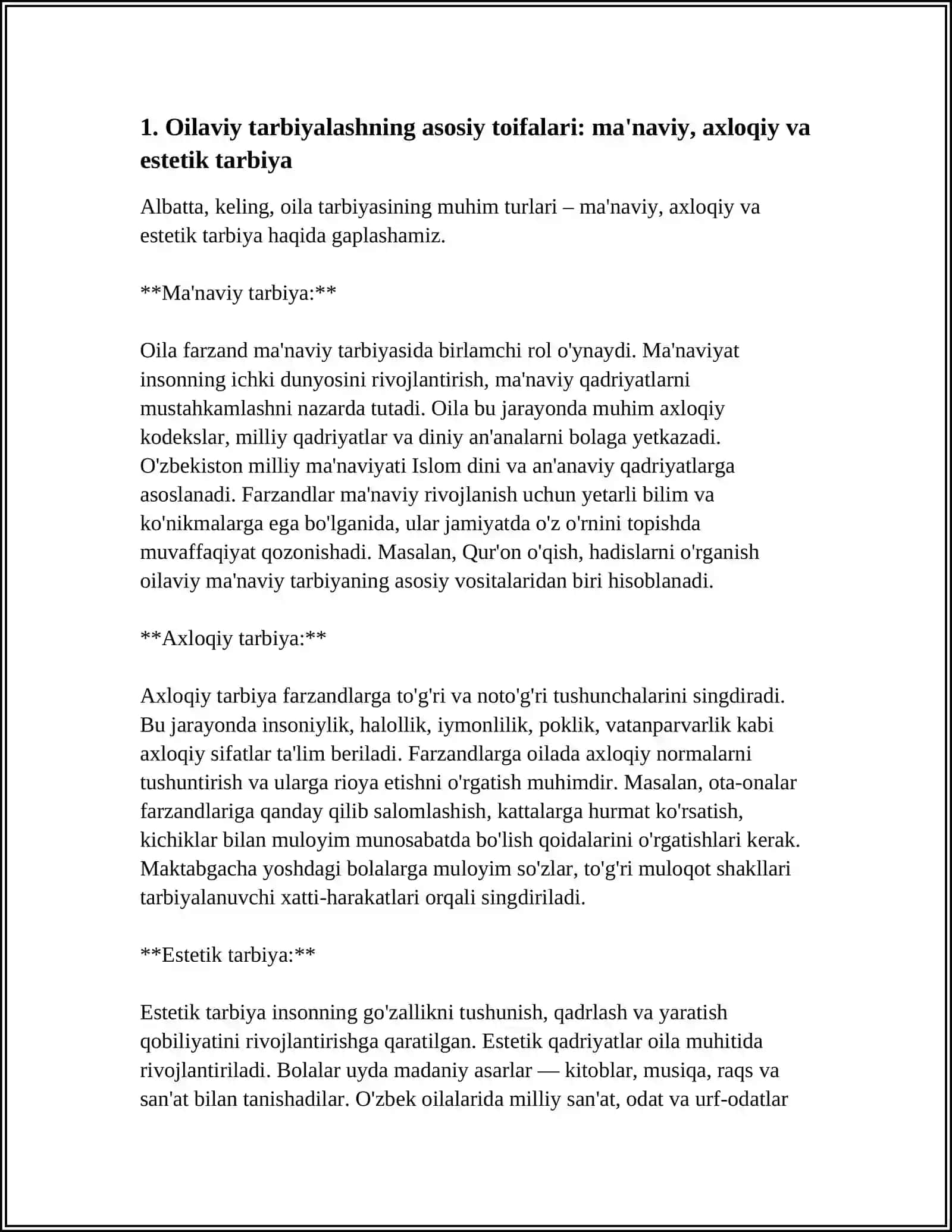 OILADA BOLA TARBIYASI TOIFALARI VA OQIBATLARI 3