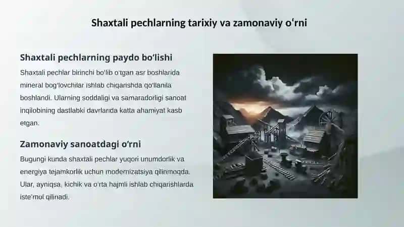 Shaxtali va aylanma pechlarda magnezial bog‘lovchilar ishlab chiqarish texnologiyasi 3