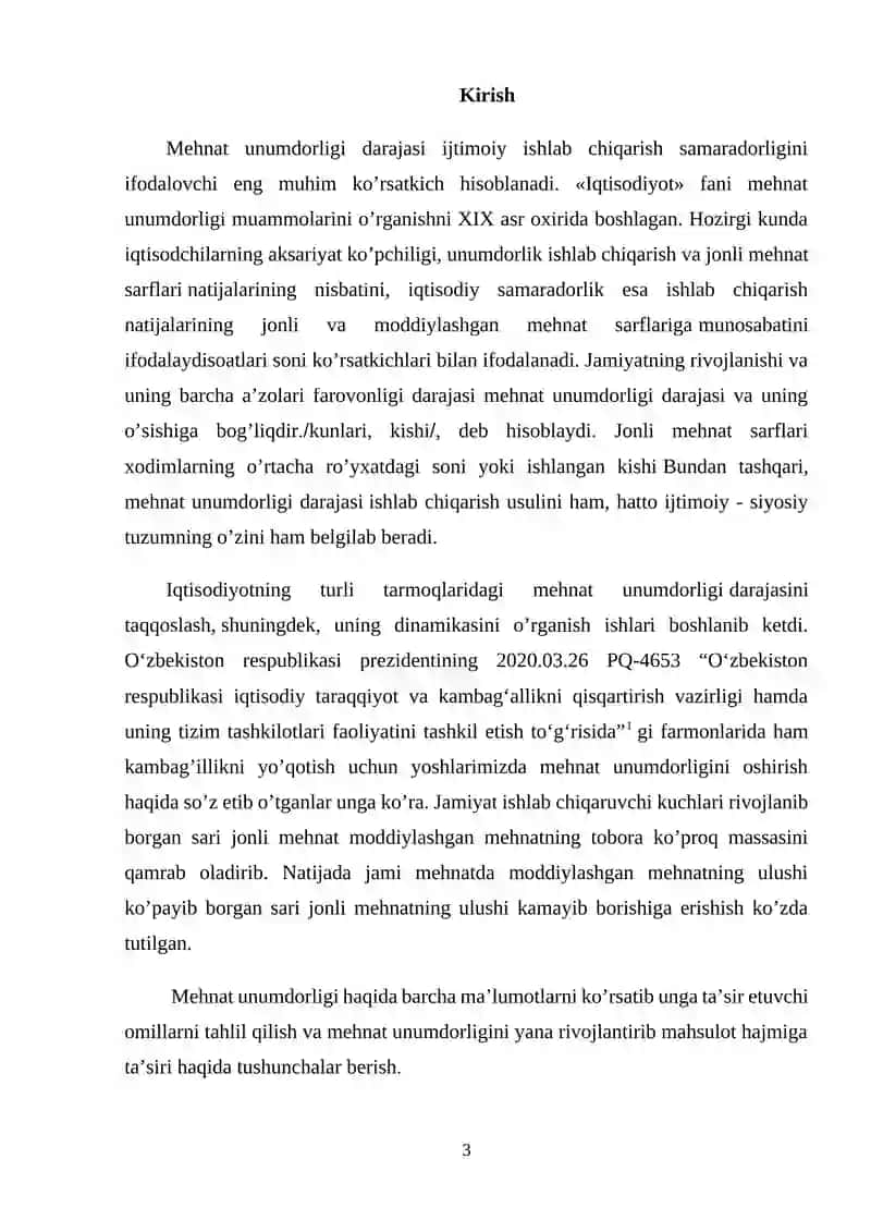 Mehnat unumdorligi va uning hajmiga ta'sir etuvchi omillar 3