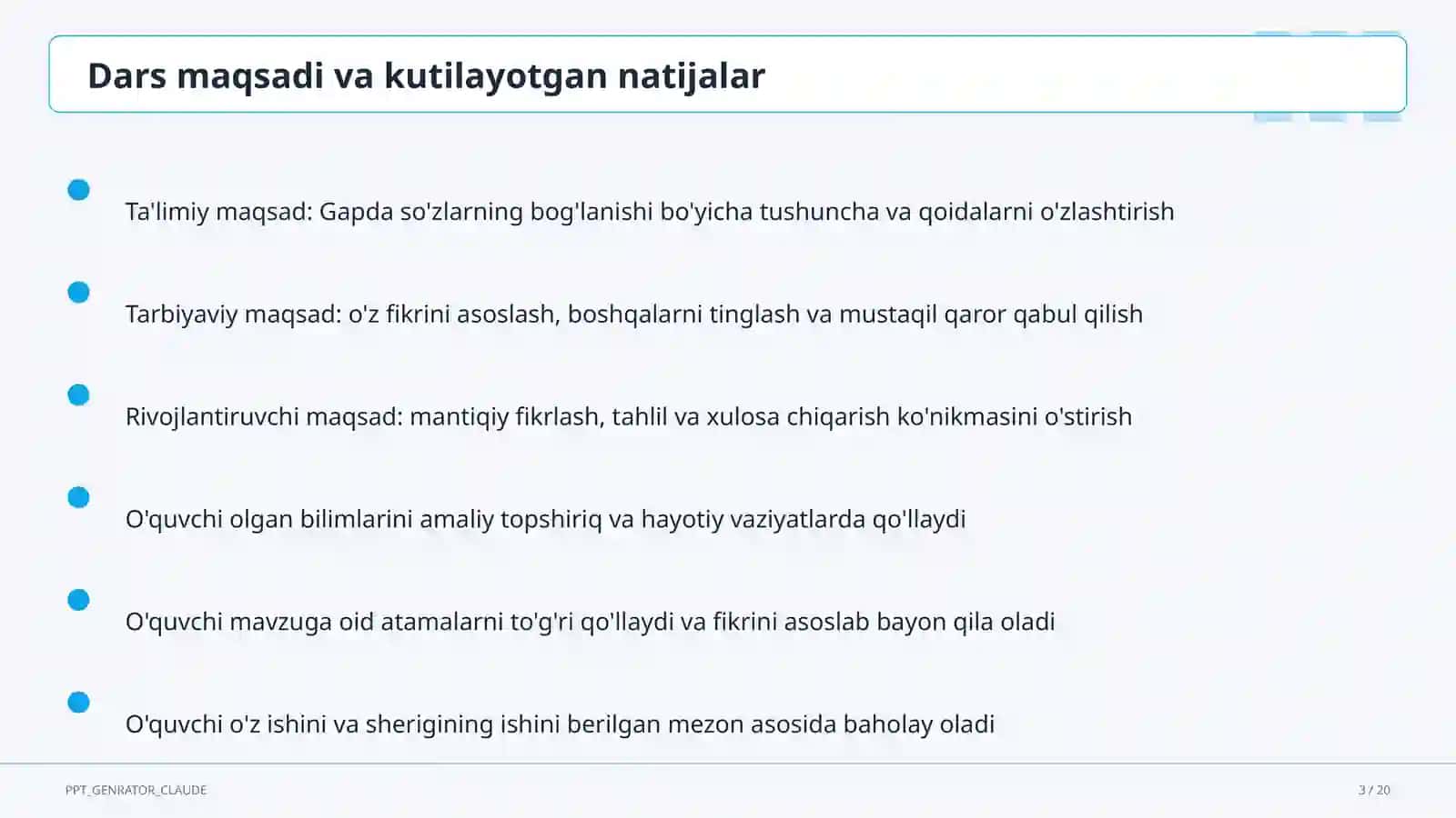 Gapda so'zlarning bog'lanishi (2-sinf) 3