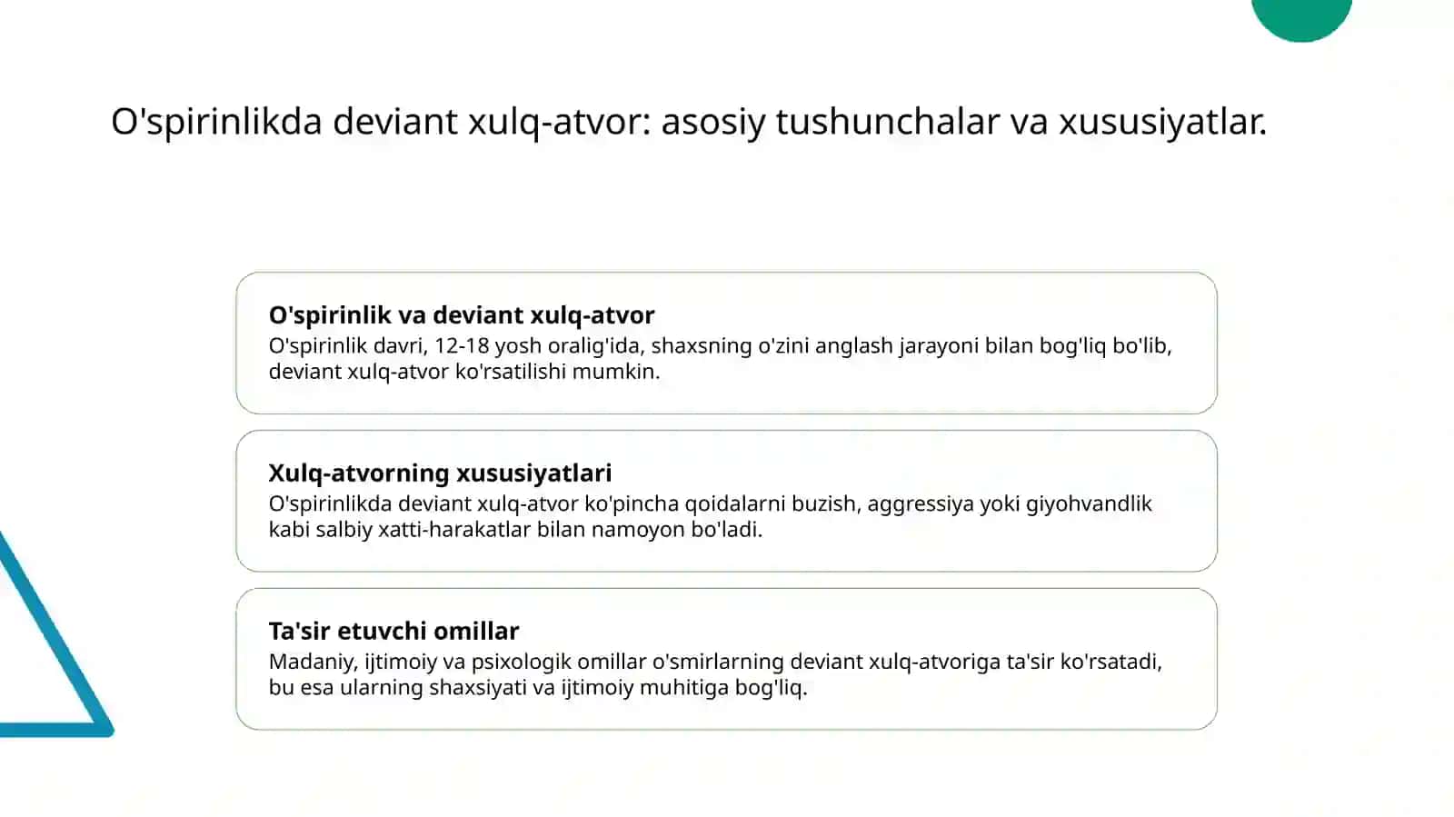 O'spirinlik davrida deviant xulq-atvorning namoyon bo'lish xususiyatlari 3