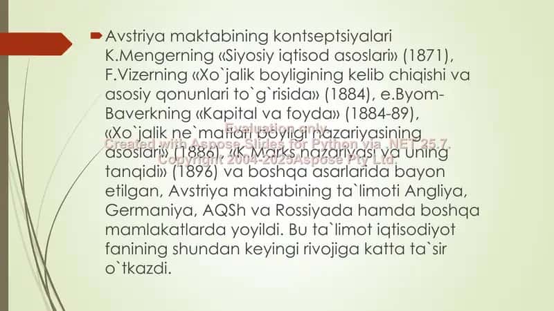 Avstriya maktabi va uning xususiyatlari 3