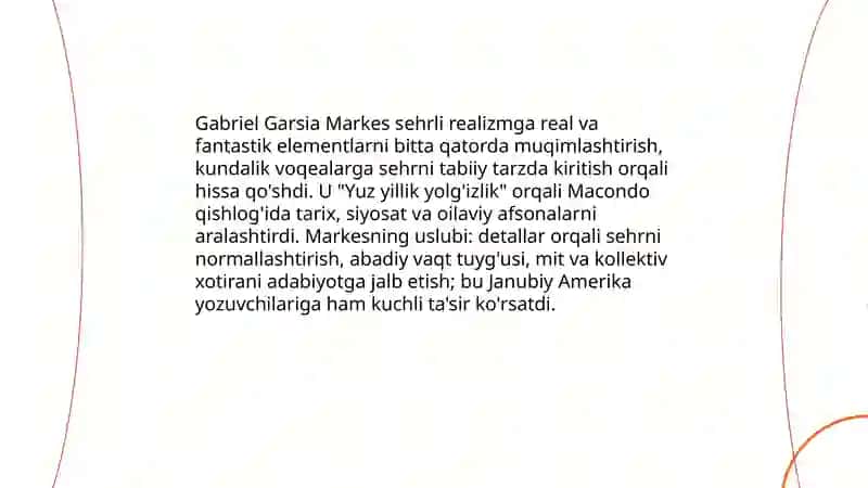 Gabriel Garsia Markes ijodi 3