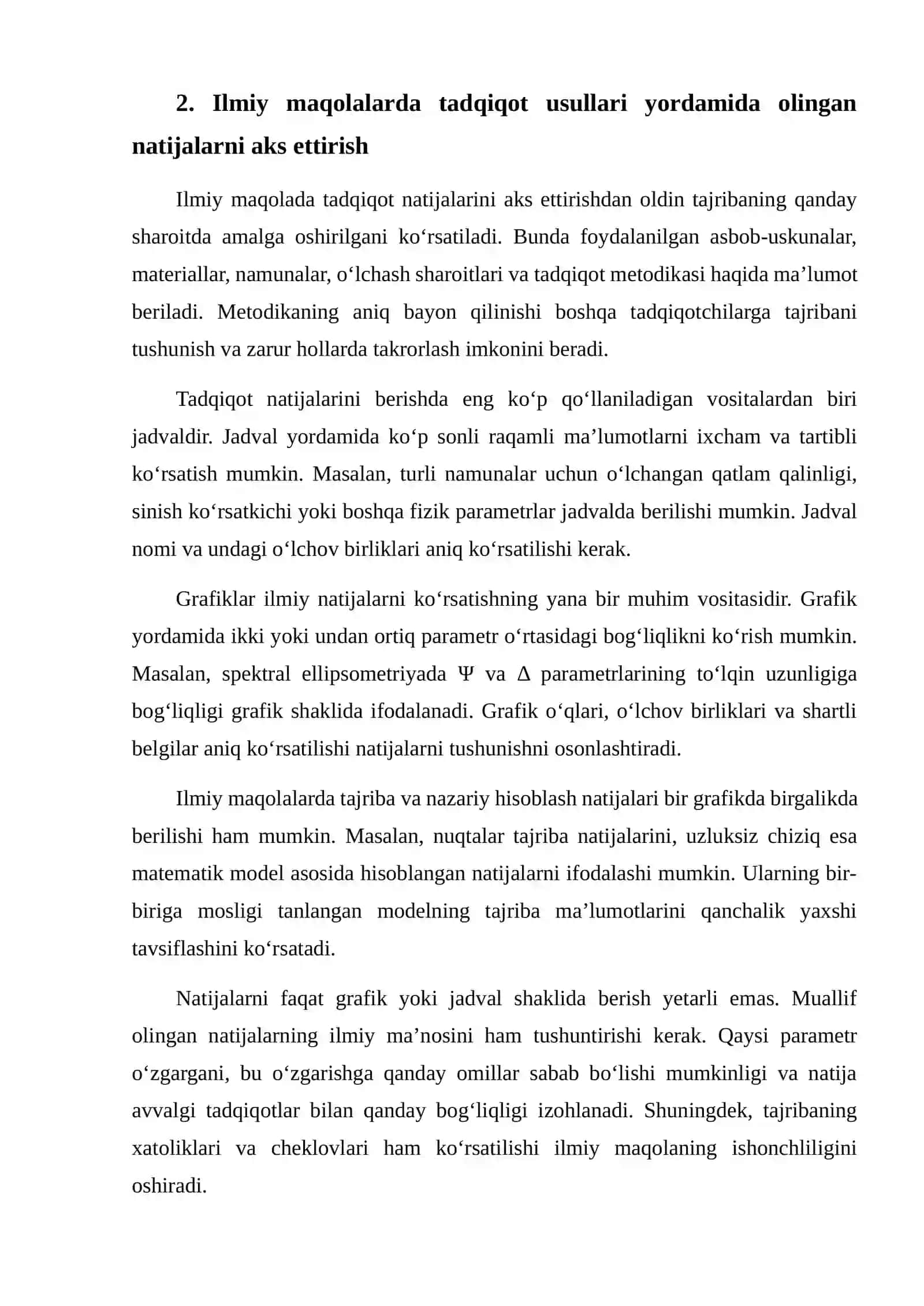 Ilmiy maqolalarda tadqiqot usullari yordamida olingan natijalarni aks ettirish 3