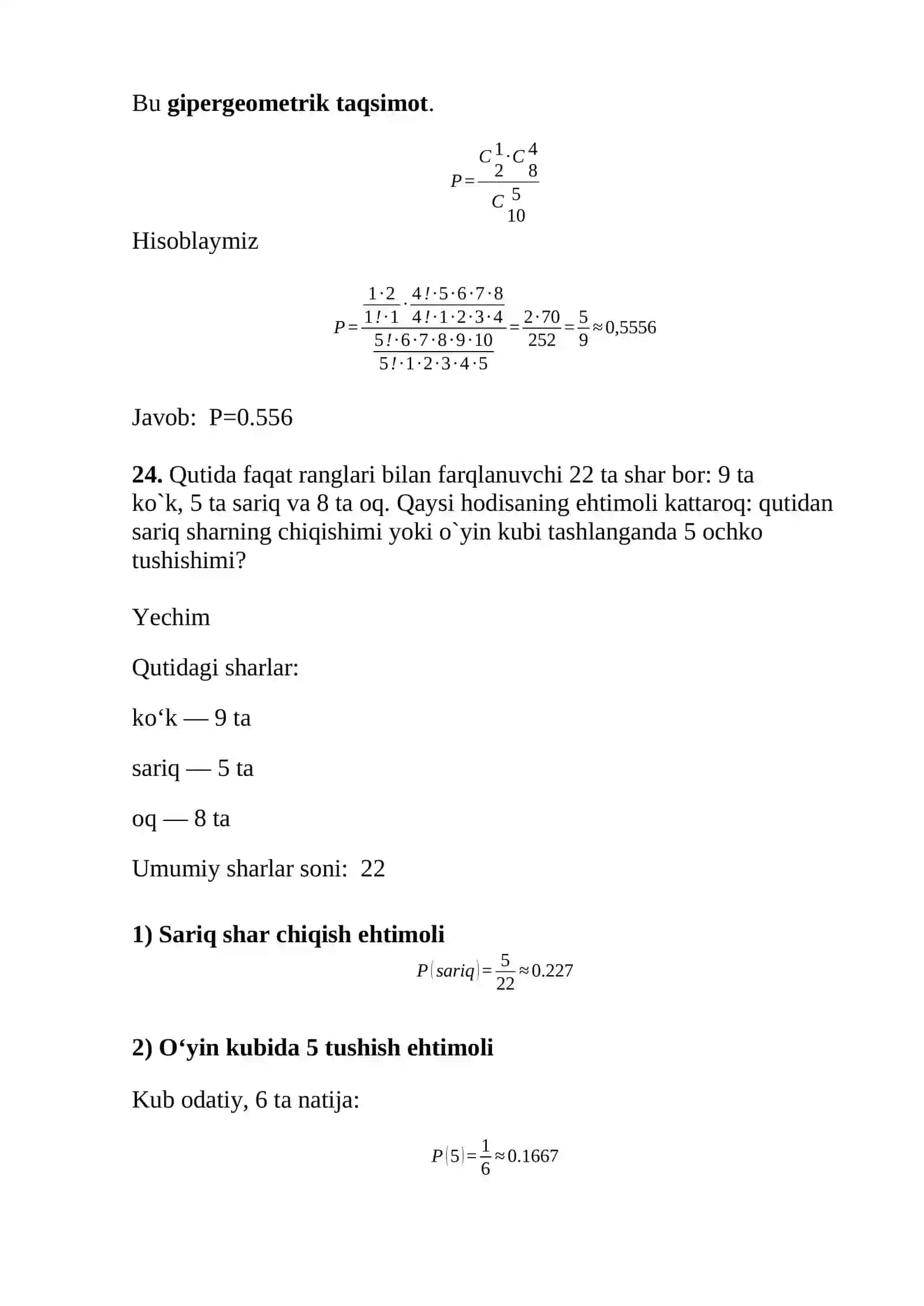 Ehtimollik va statistika Fanidan Tayyorlagan Mustaqil Ish 3