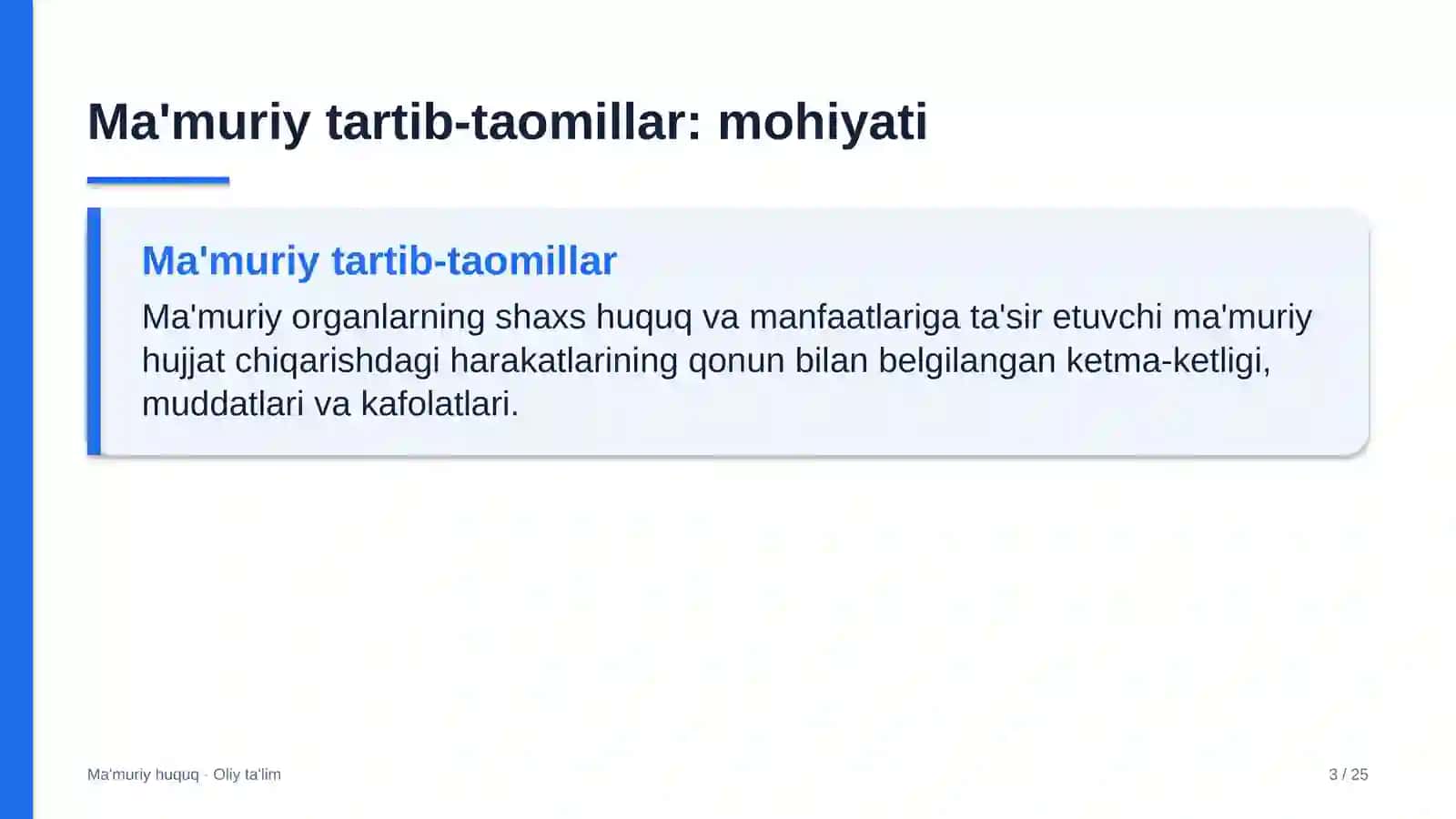 Ma'muriy tartib-taomillar: mohiyati 3