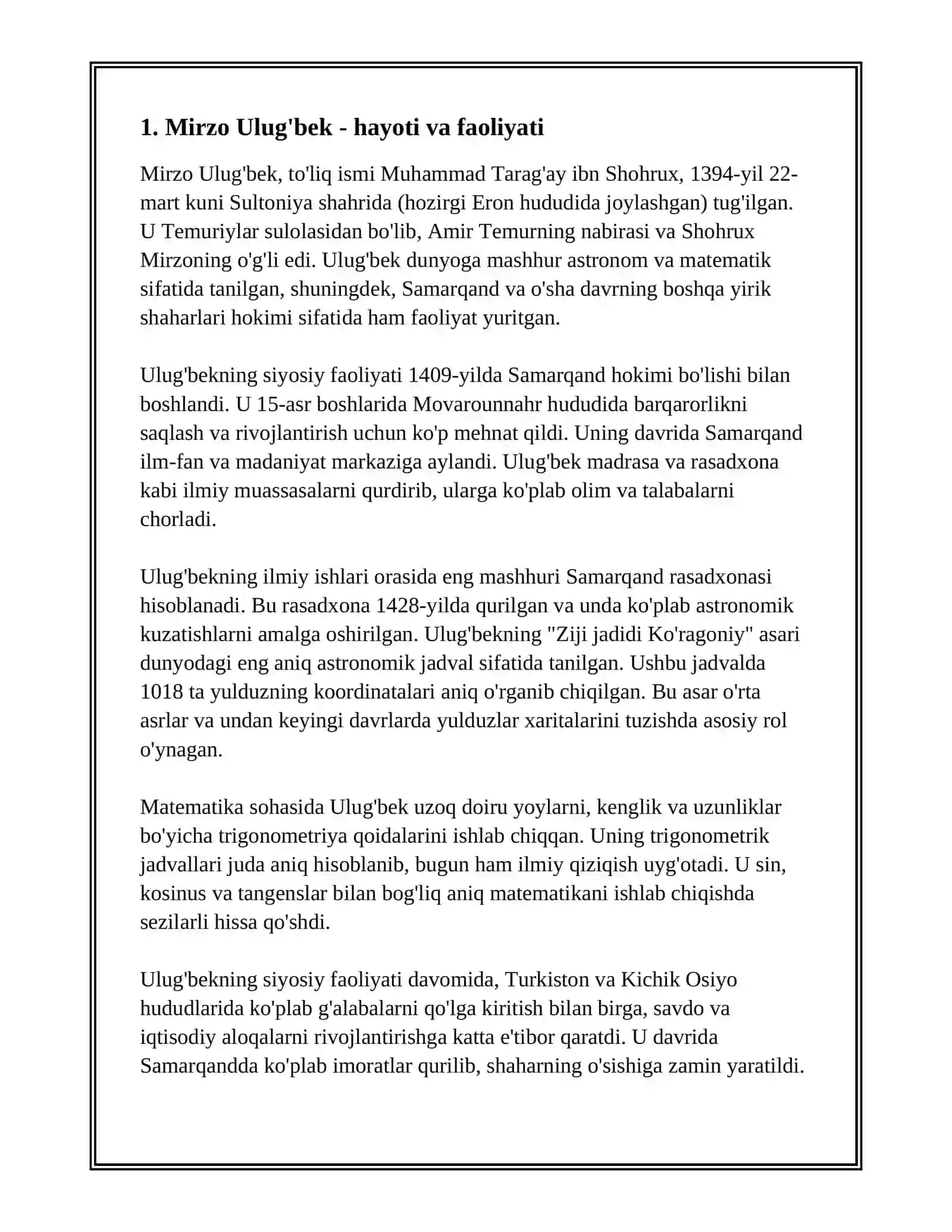 MIRZO ULUGʻBEK-DAVLAT ARBOBI VA BUYUK OLIM 3