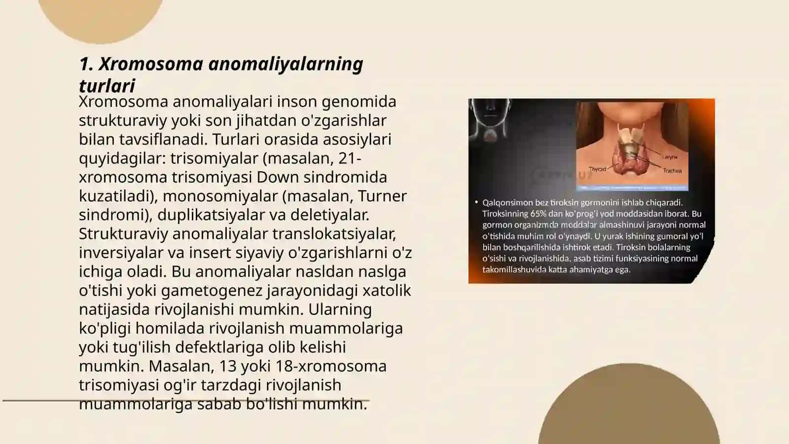 Xromosoma kasalliklari kelib chiqish sabablari va asoratlari 3