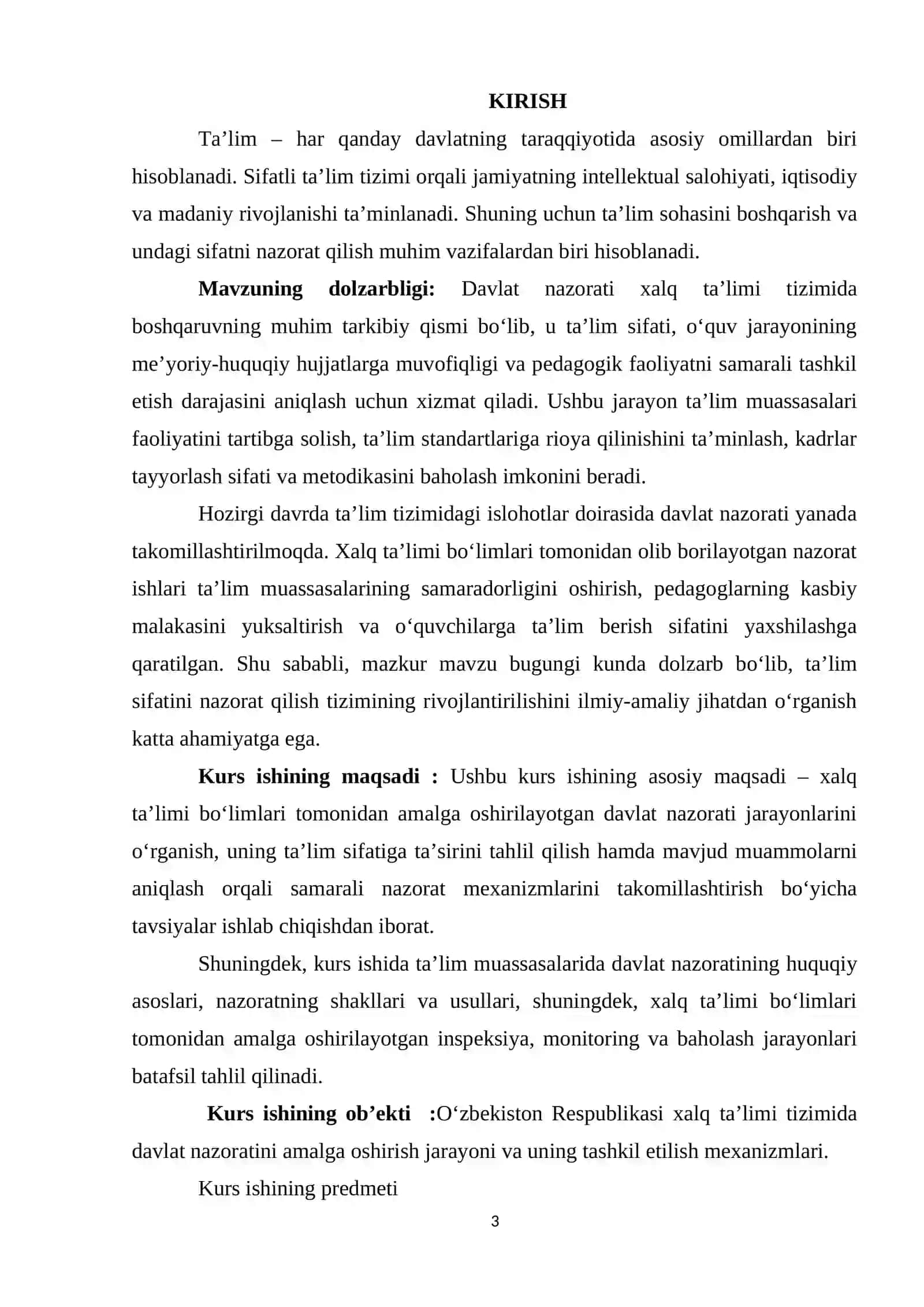 Nazorat qilish - davlat nazorati xalq ta’limi bo‘limlari tomonidan rahbarlikning eng muhim shaklidir 3