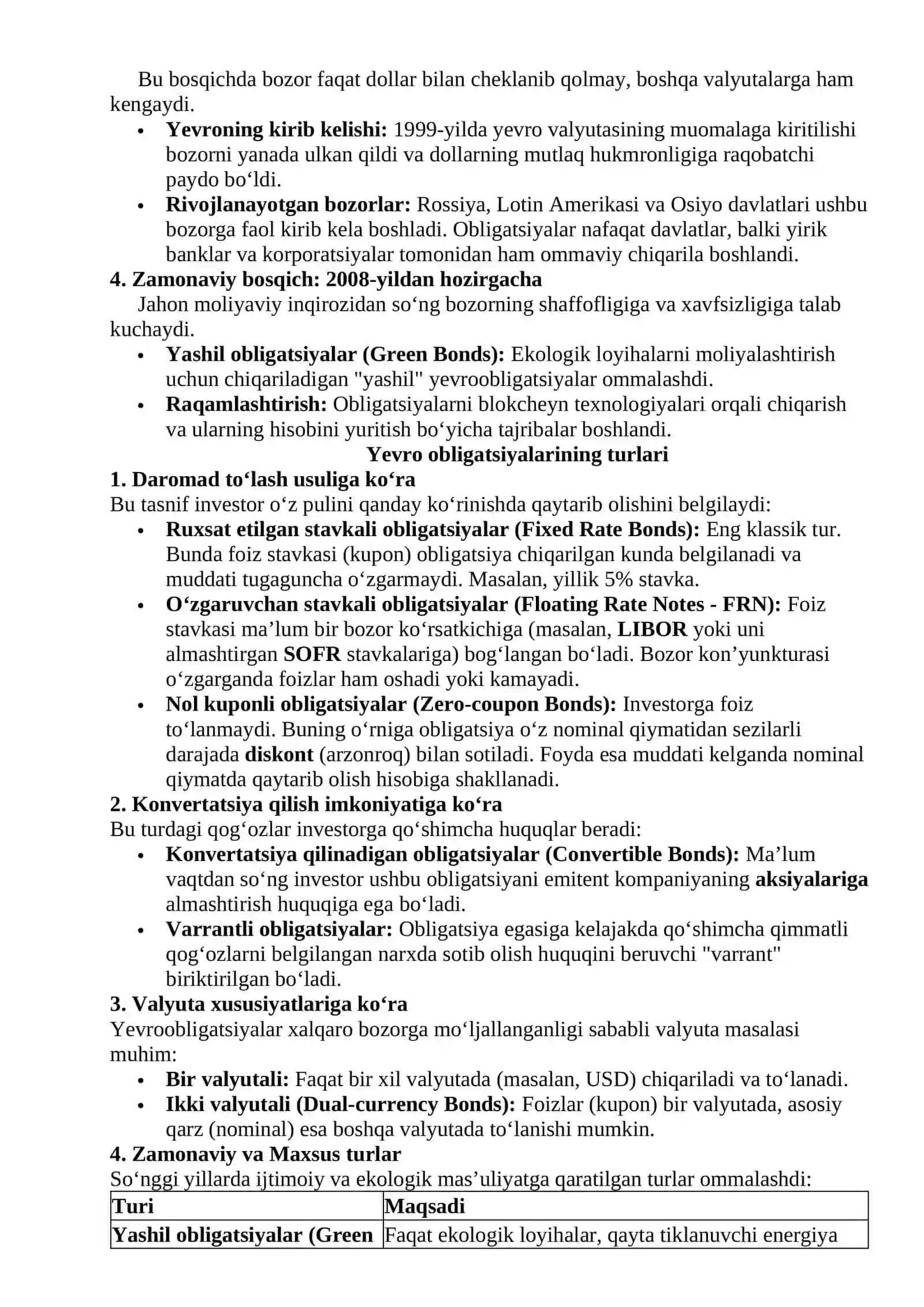 Yevro qimmatli qog‘ozlar va yevro obligatsiyalari bozori 3