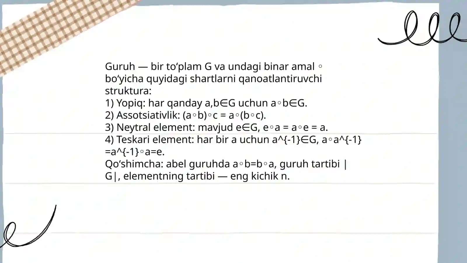 Simmetriya va gurppalar nazariyasining elementlari 3