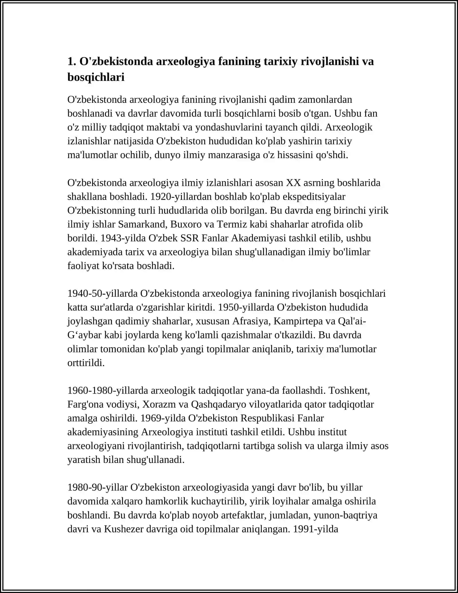 O'ZBEKISTONDA ARXEOLOGIYA FANINING RIVOJLANISHI 3