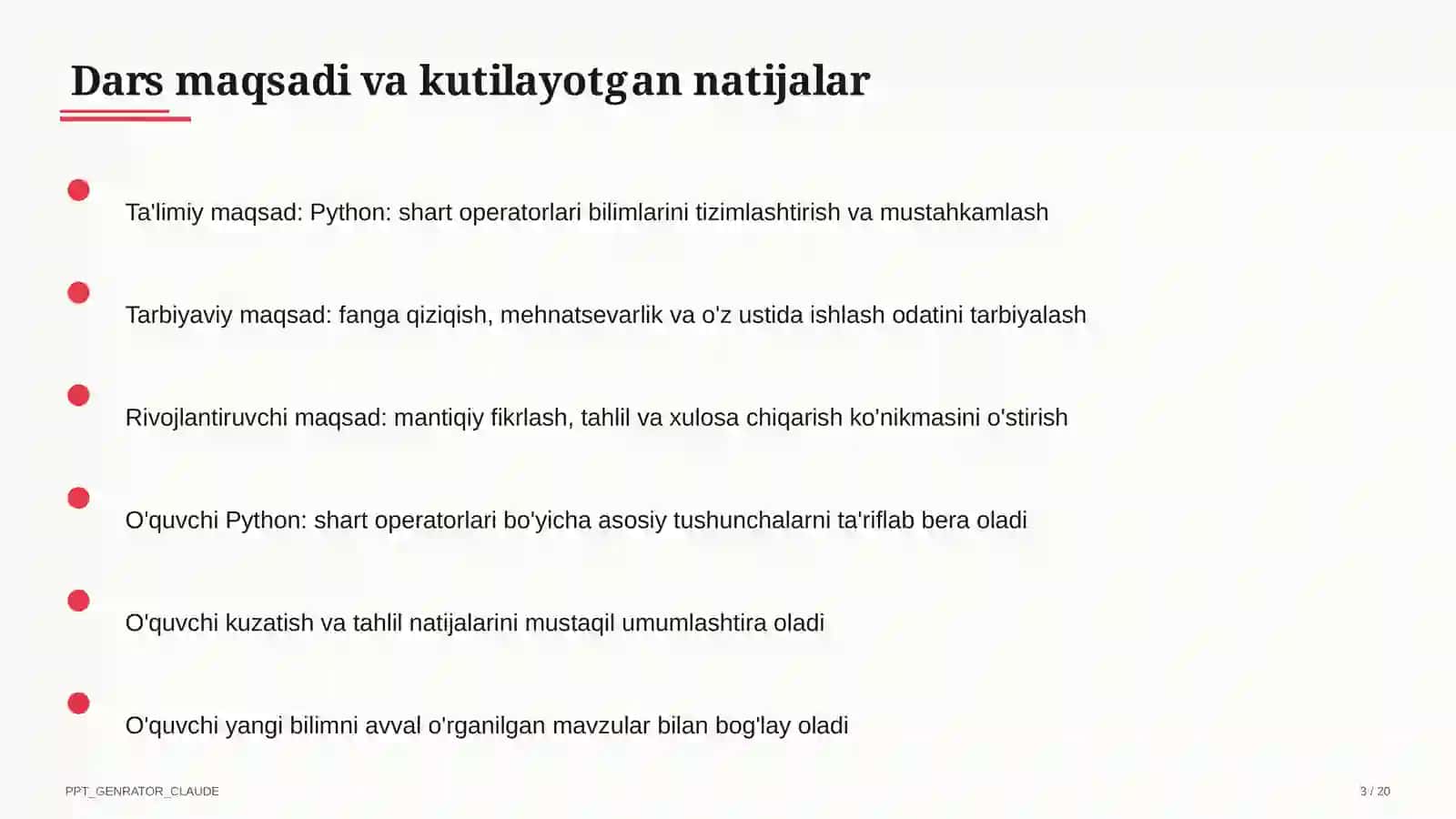 Python: shart operatorlari (8-sinf) 3