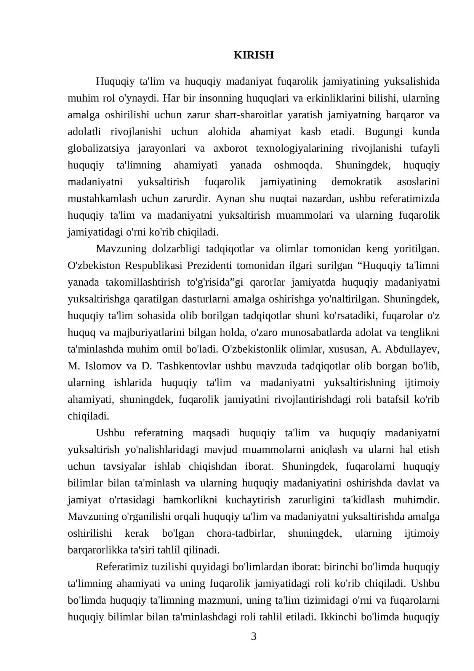BOLA HUQUQLARI FANIDAN TAYYORLAGAN REFERATI 3