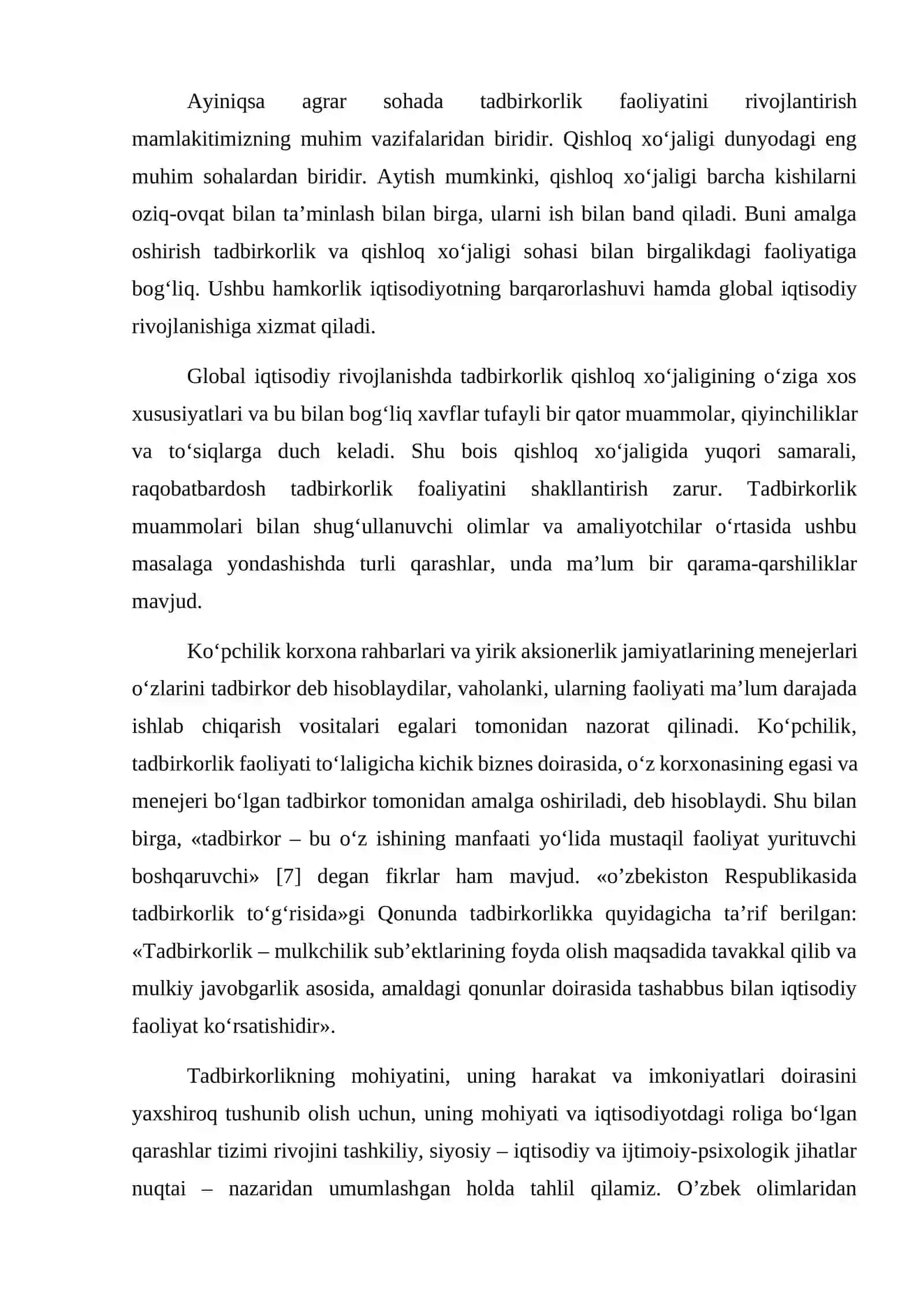 Agrosanoat majmuasida kichik biznes va xususiy tadbirkorlikni rivojlantirishning istiqbolllari 3