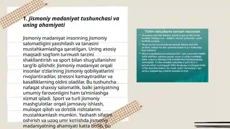 Jismoniy madaniyat nazariyasi va metodikasi fanining maqsadi va vazifalari 3