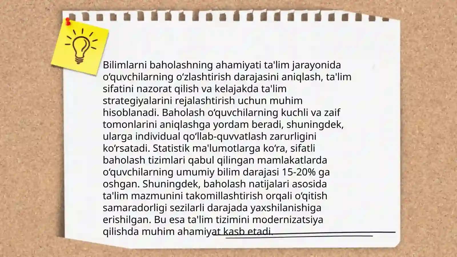 Slayd "O'quvchilarning bilim, ko'nikma va malakalarini tashxis qilish" 3