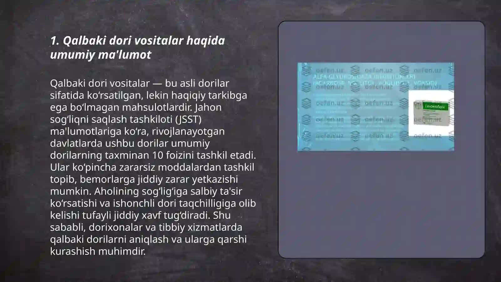 Ozbekiston Respublikasida qalbaki dori vositalar aylanmasi 3