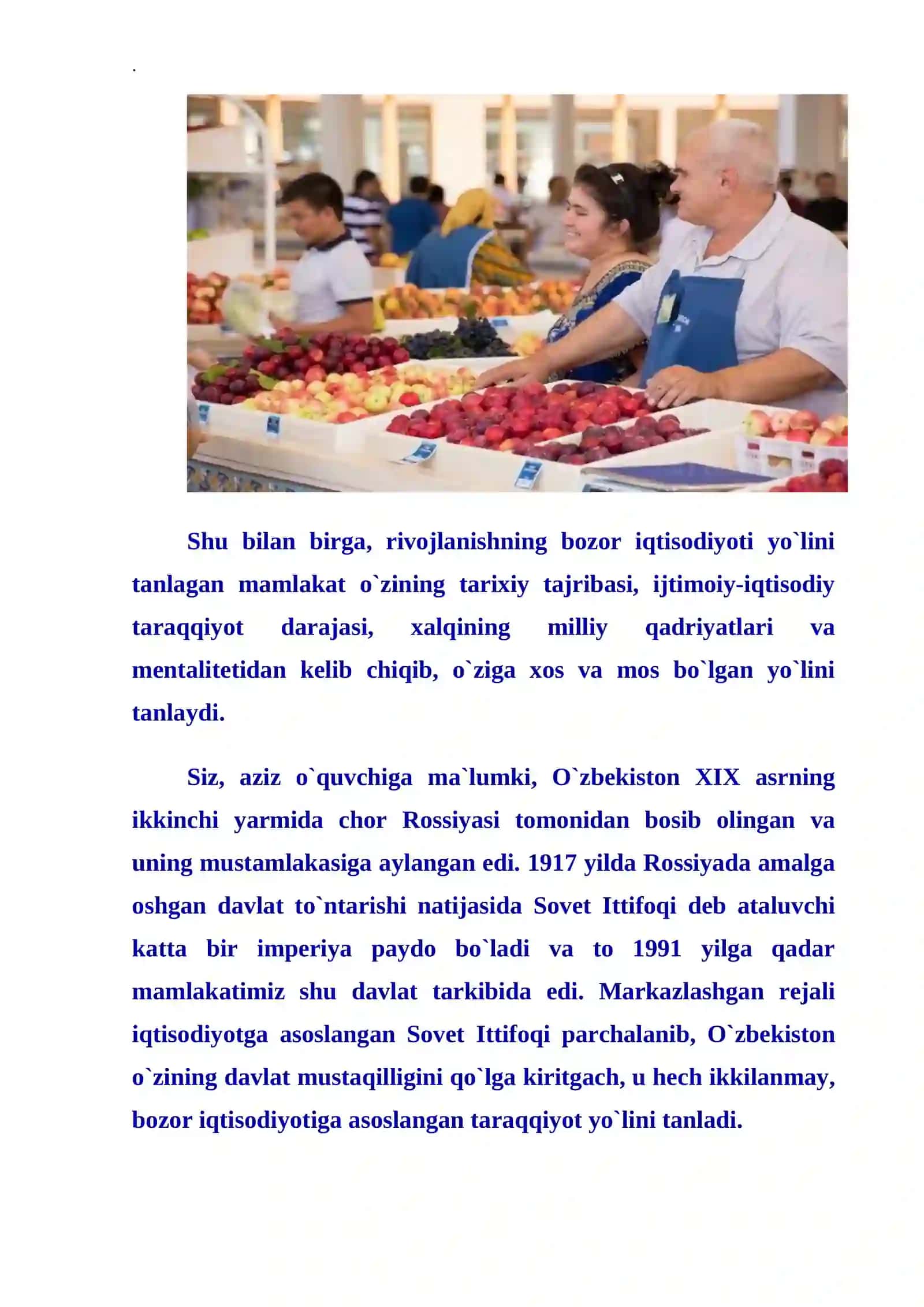 Oʻzbekistonda bozor munosabatlarining rivojlanishi 3