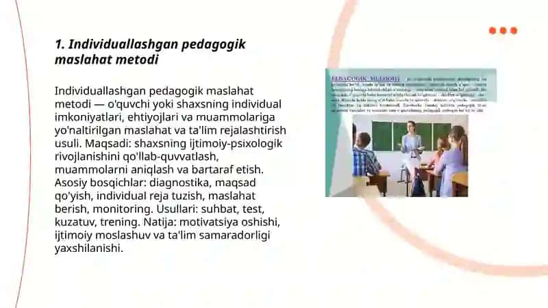 Individuallashgan pedagogik maslahat metodi 3