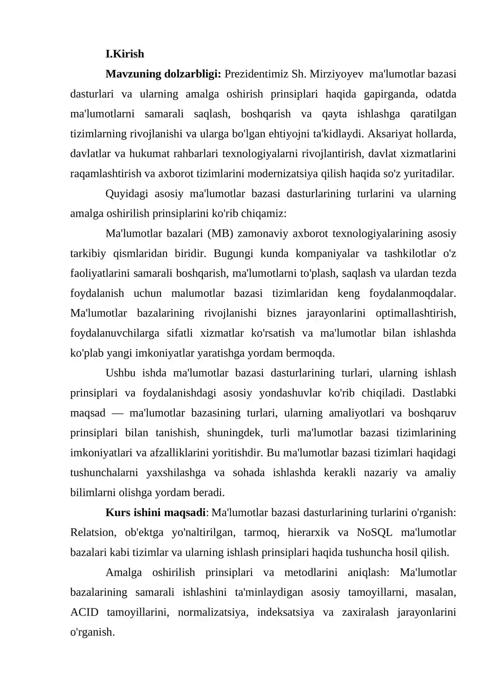 Malumotlar bazasi dasturlarining turlari va ularning amalga oshirilish prinsiplari 3