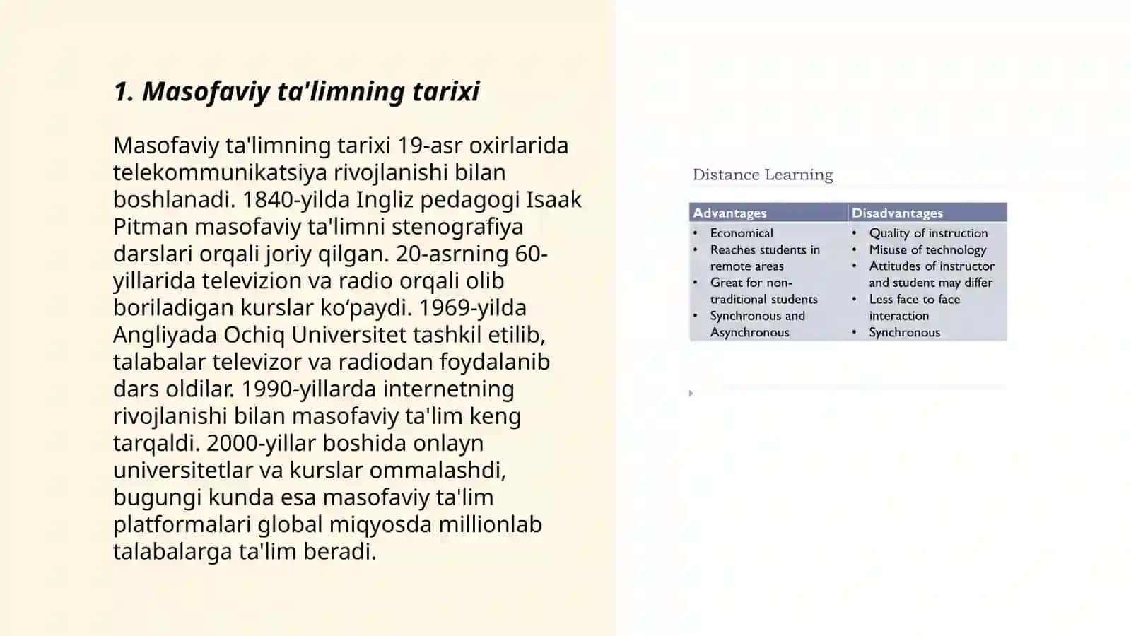 Masofaviy ta'limning tarixi 3