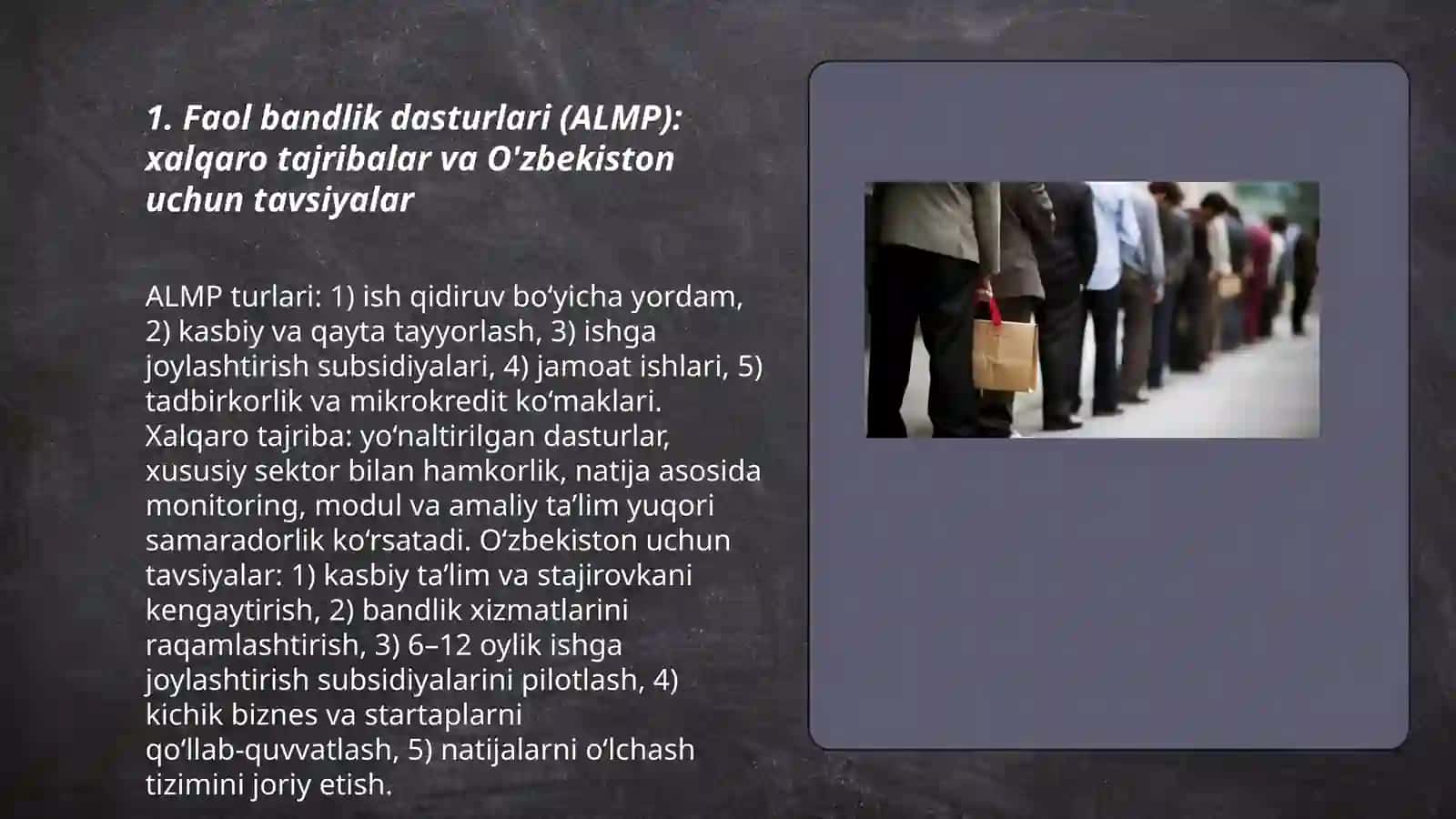 Ishsizlikni kamaytirish bo'yicha xalqaro amaliyot va O'zbekiston uchun tavsiyalar 3