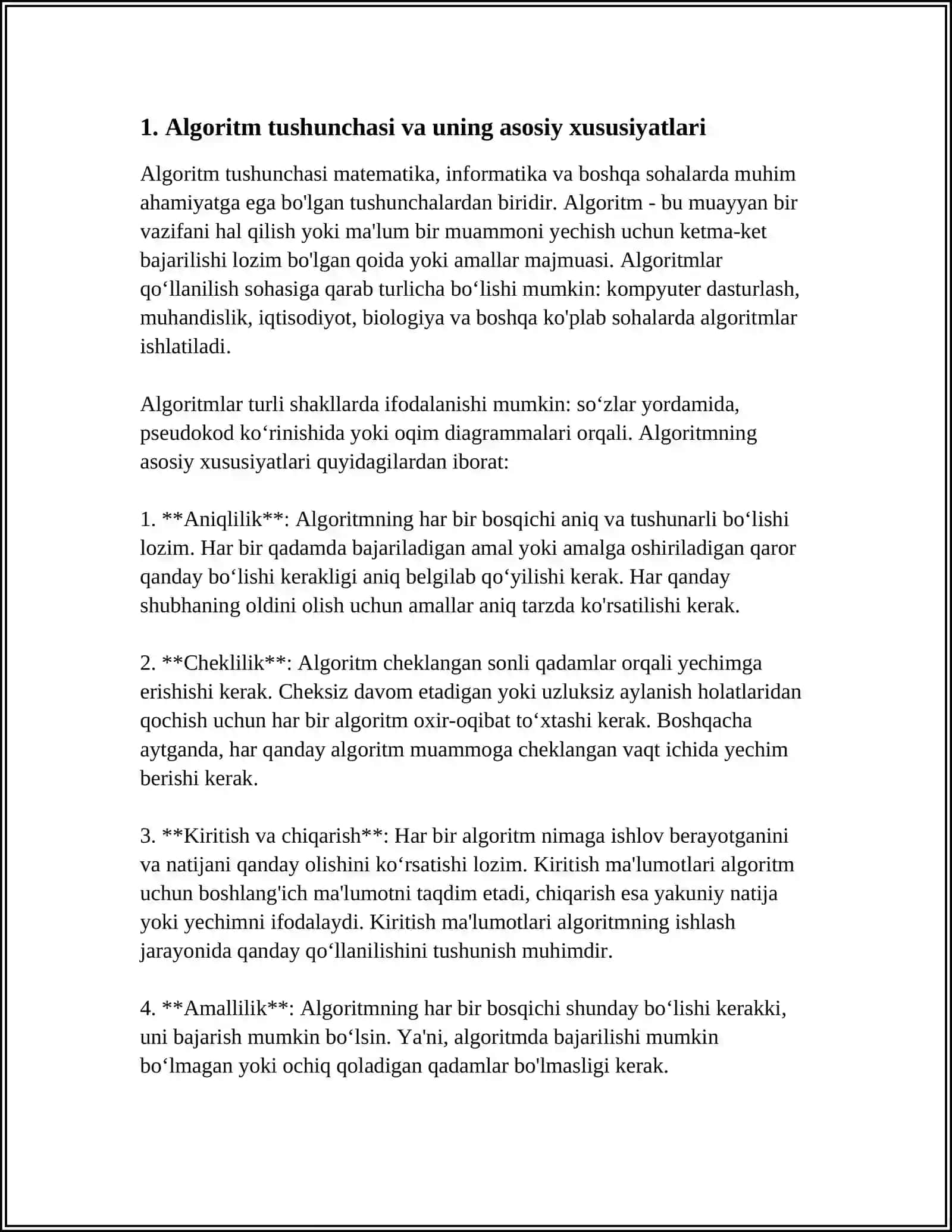 MUSTAQIL ISH Mavzu: MASALALARNING ALGORITMINI TUZISH VA SHU ALGORITM ASOSIDA PASKAL DASTURLASH TILIDA DASTUR TUZISH 3