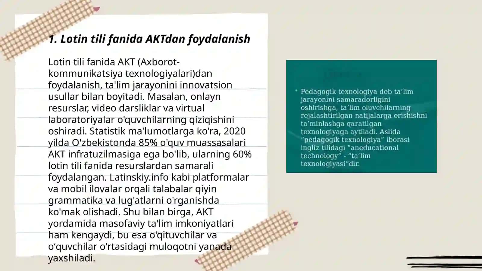 Lotin tili fanida ta'lim texnilogiyalari 3