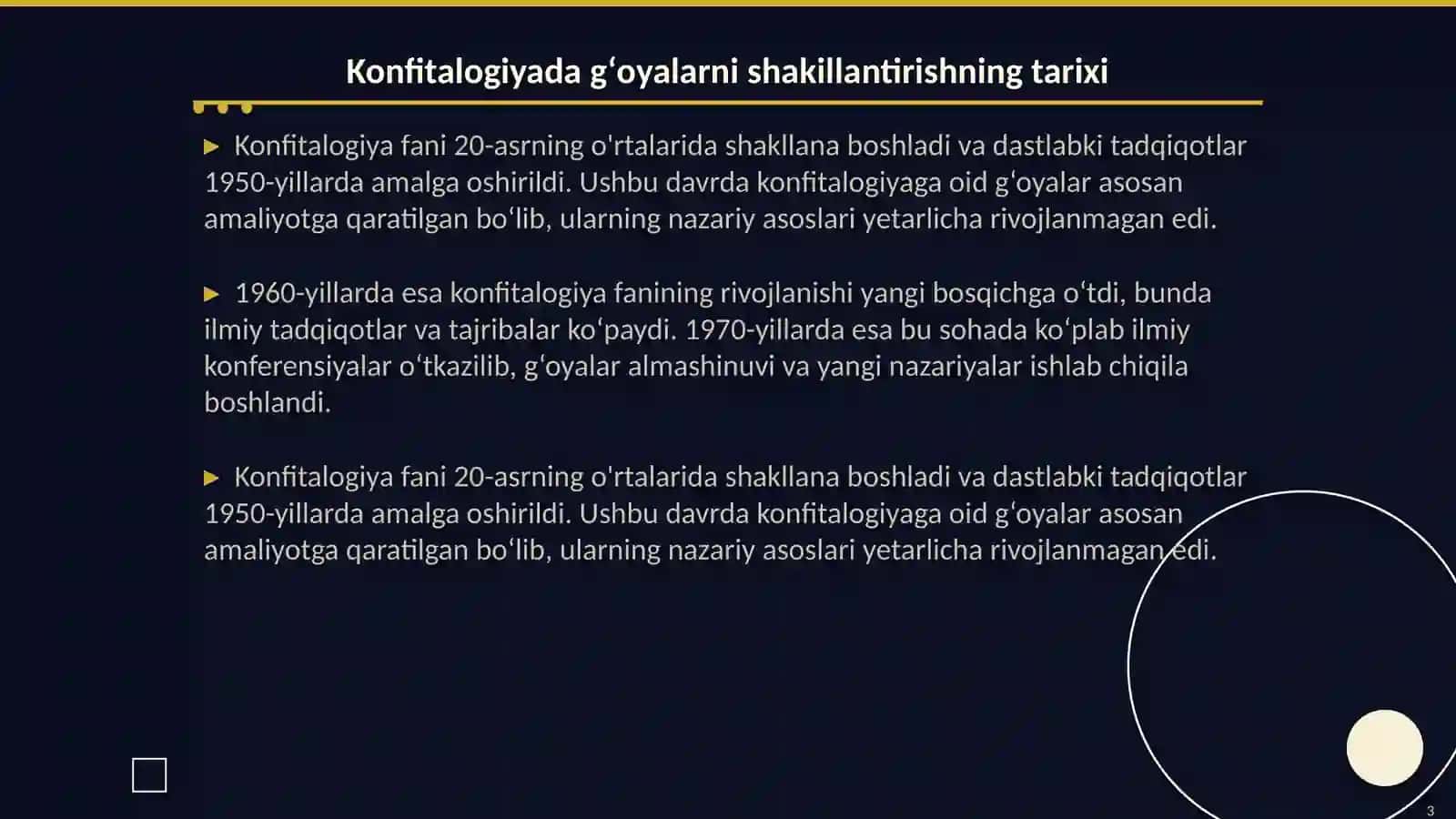 Konfitalogiya borasida gʻoyalarni shakillantirish faning rivojlanshi 3