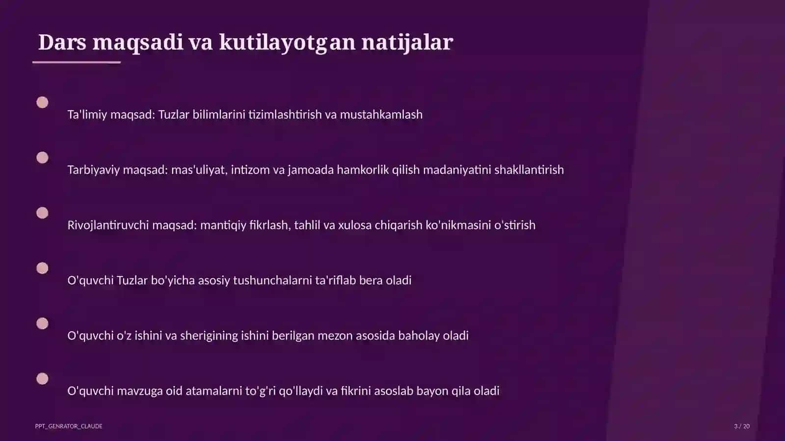 Tuzlar (8-sinf) 3
