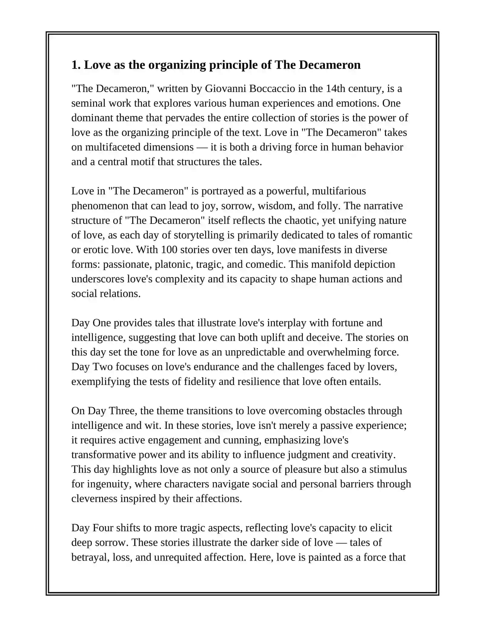 THE POWER OF LOVE AS THE CENTRAL THEME OF THE DECAMERON 3