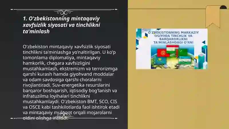 O'zbekistonning mustaqil davlatlar orasida tinchlik va barqqrorlikni ta'minlashdagi o'rni 3