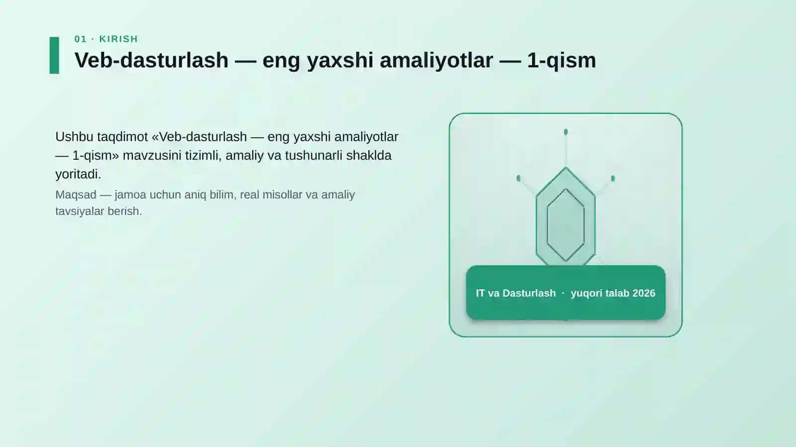 Veb-dasturlash — eng yaxshi amaliyotlar — 1-qism 3