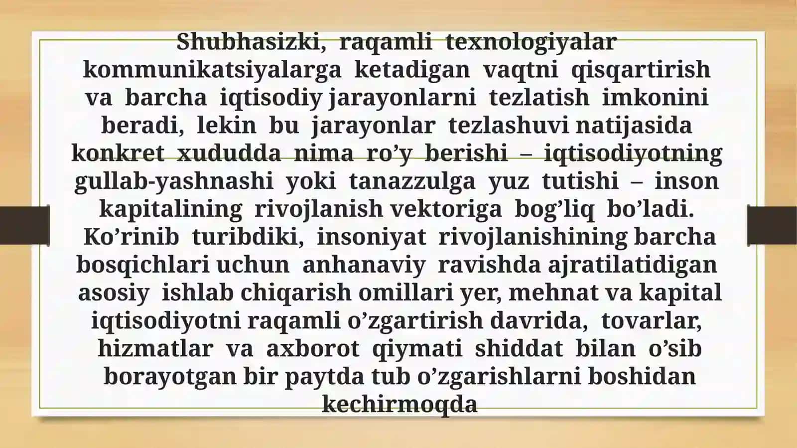 O’zbekiston Respublikasi raqamli iqtisodiyoti Dasturi (O’zRID) 3