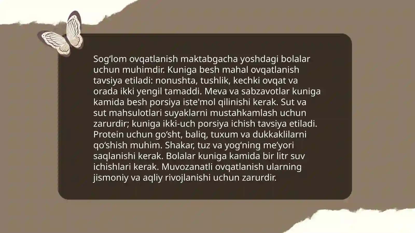 Maktabgacha taʼlim tashkilotida sogʻlom ovqatlanish minyusini tuzish 3
