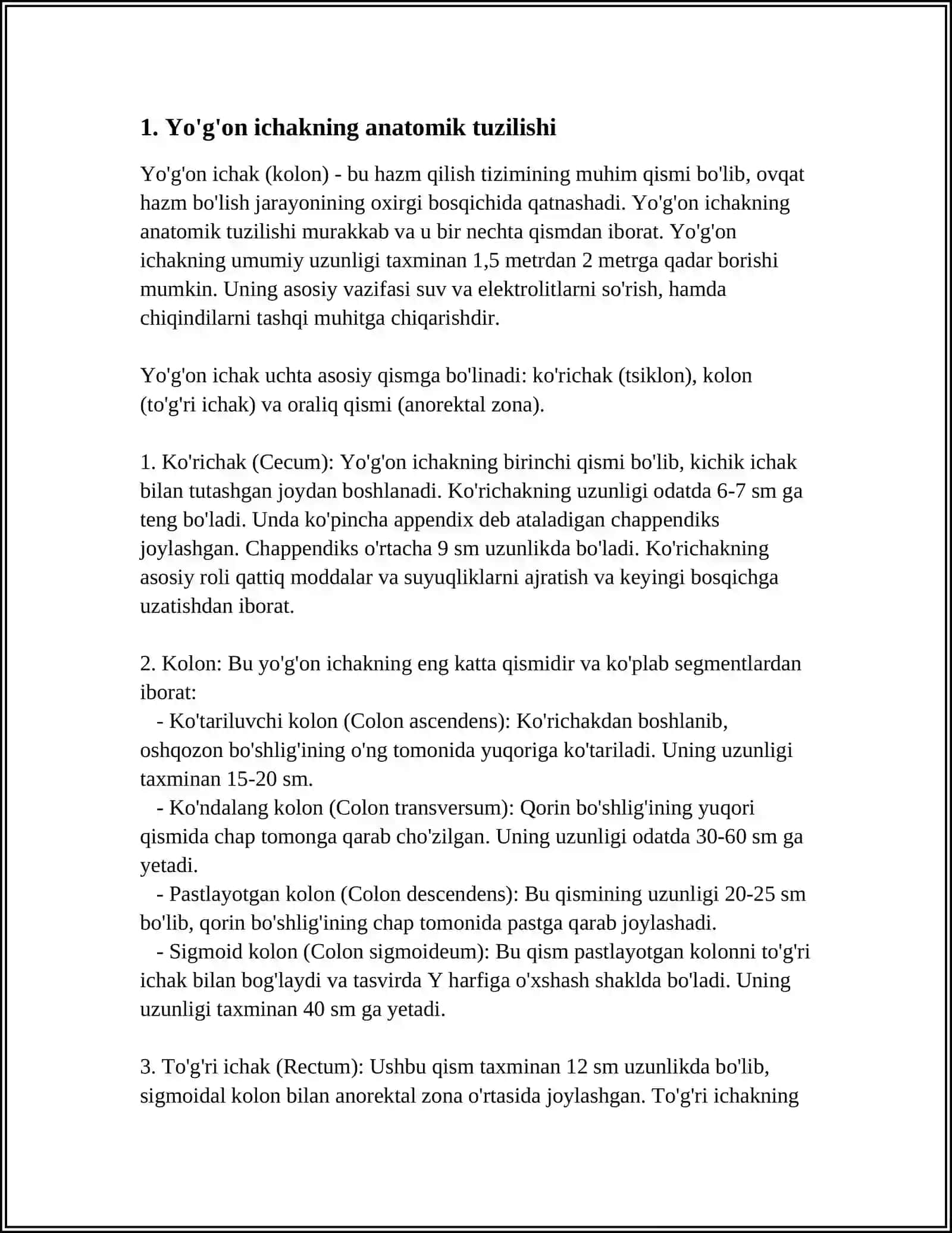 YO'G'ON ICHAK TUZILISHI FIZIOLOGIYASI VA PATALOGIYASI 3
