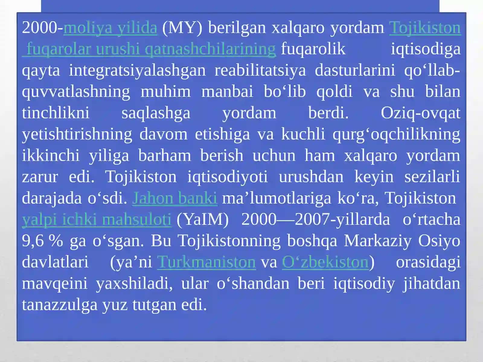 Tojikiston Davlatining Iqtisodiy O'Sishi 3