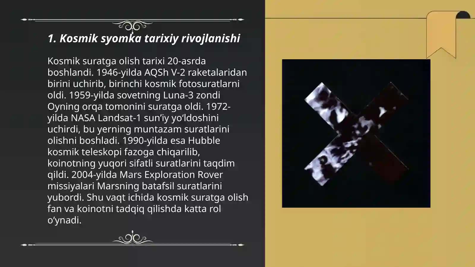 Kosmik syomka haqida tushincha 3