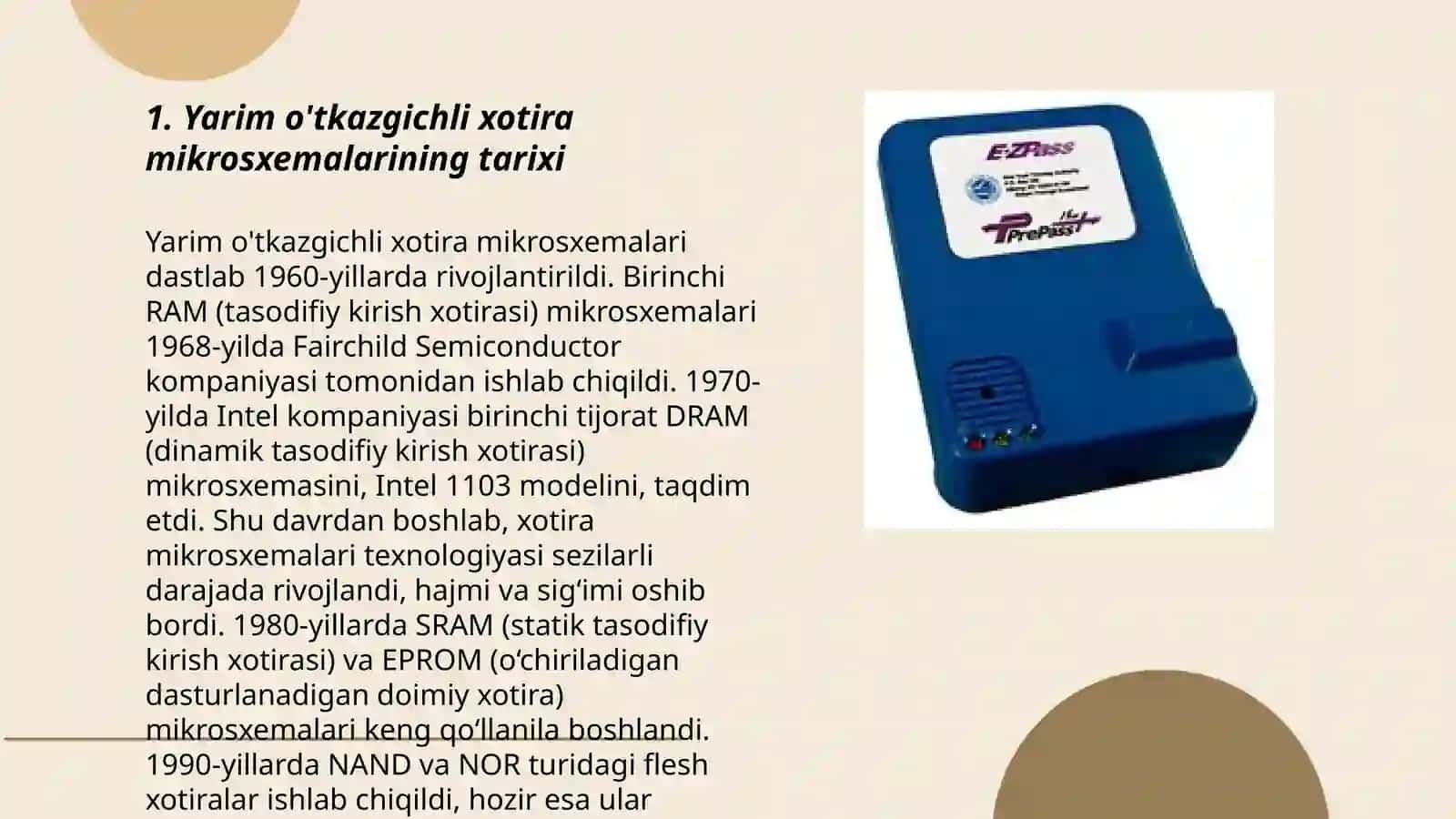 Yarim òtkazgichli xotira mikrosxemalari 3