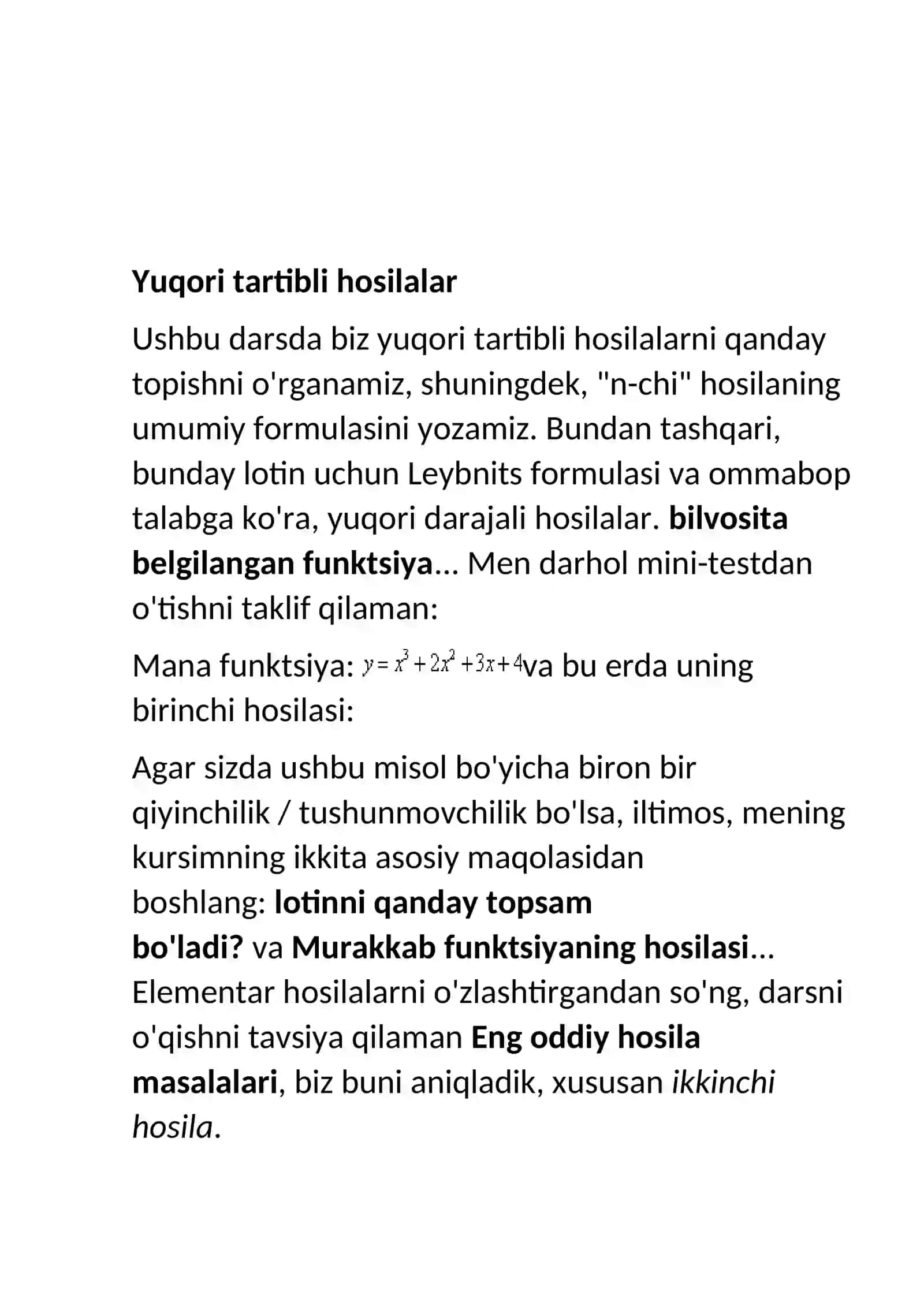 Ikki funktsiya ko’paytmasining yuqori tartibli hosilasi 3