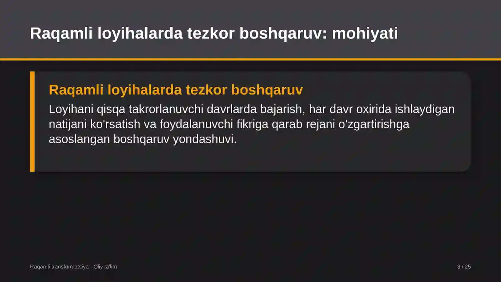 bolalar sog'lomlashtirish oromgohlarida raqamli loyihalarda tezkor boshqaruv usullarini qo'llash 3414 3