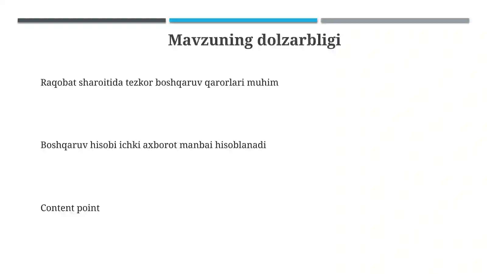 Xojalik yurituvchi subyektlarda boshqaruv hisobini tashkil qilishning yonalishlari 3