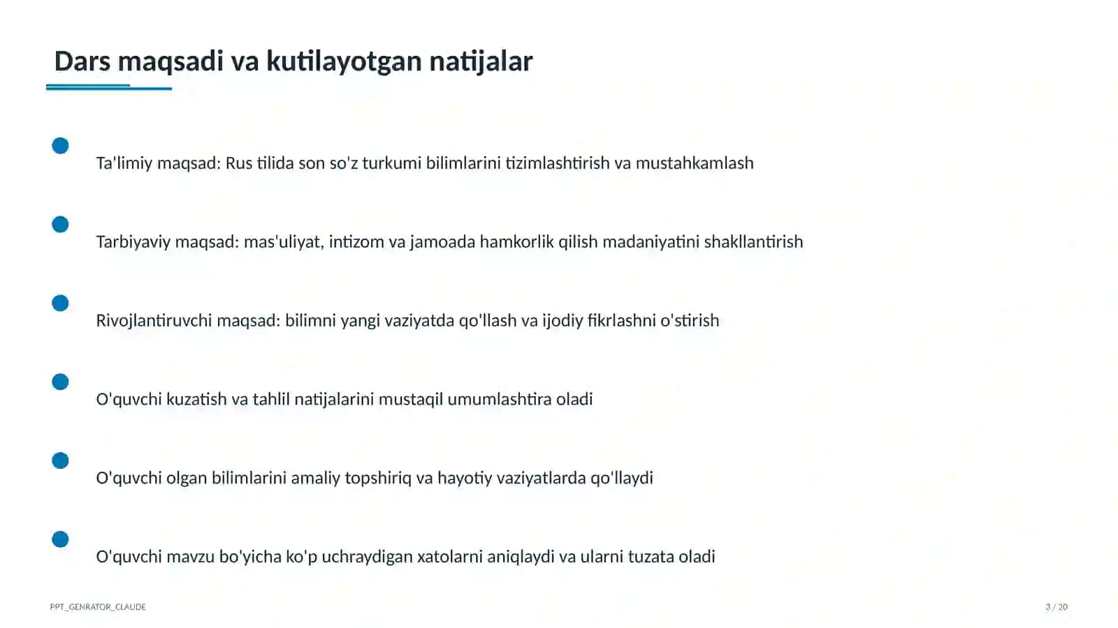 Rus tilida son so'z turkumi (6-sinf) 3