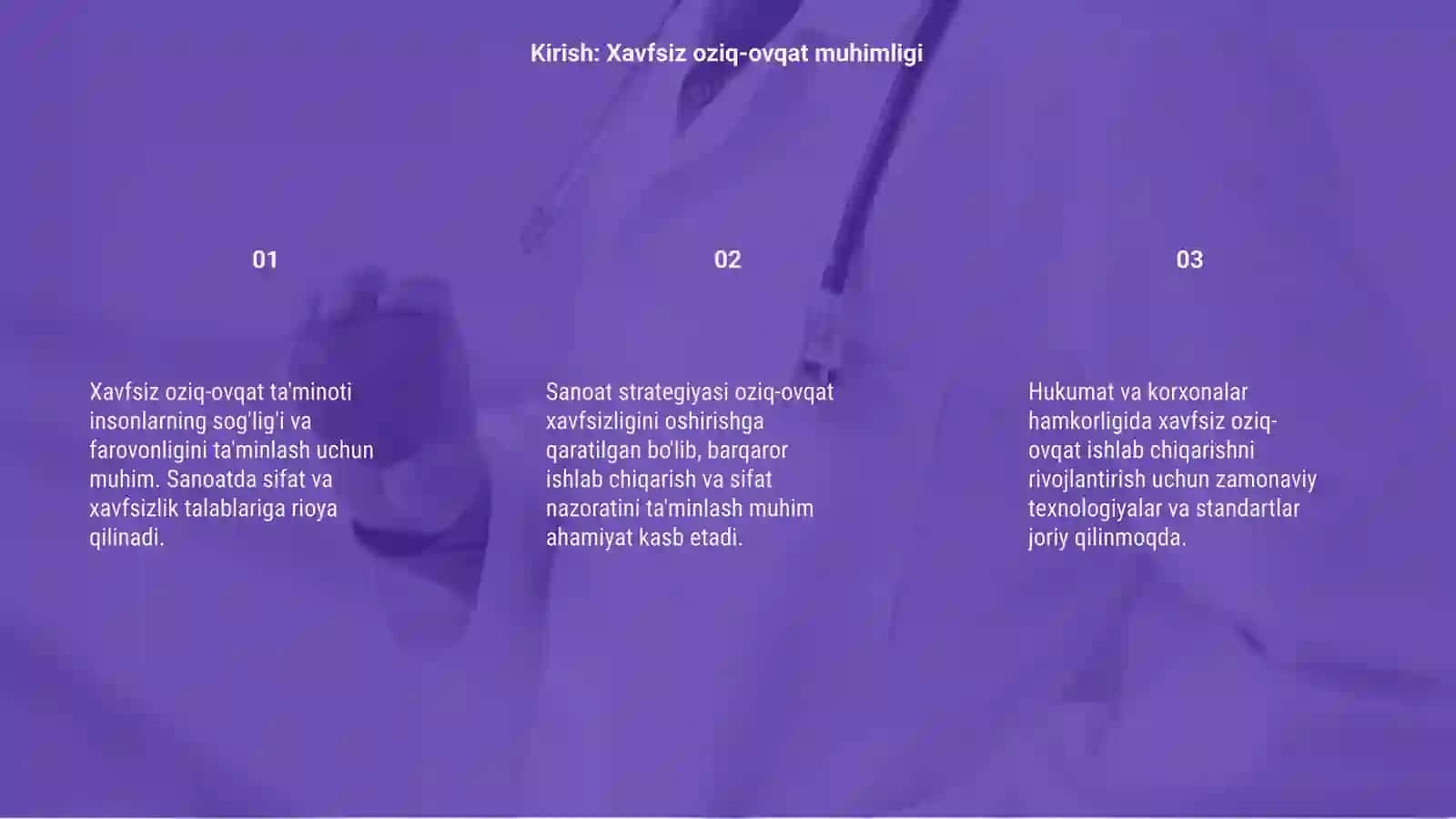 Xavfsiz oziq-ovqat bilan ta'minlash uchun sanoat strategiyasi 3