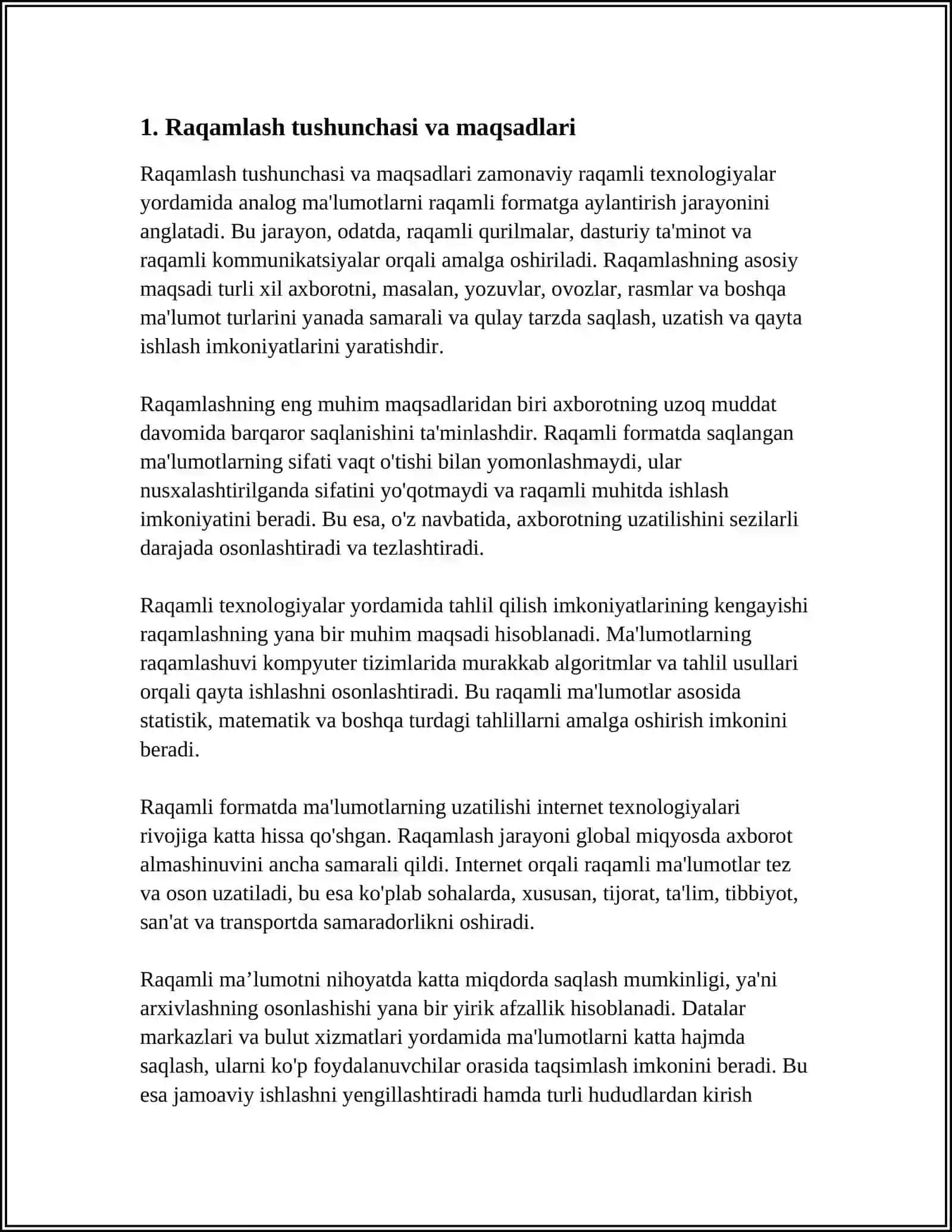 RAQAMLASHTIRISH JARAYONI VA UNING BOSQICHLARI 3
