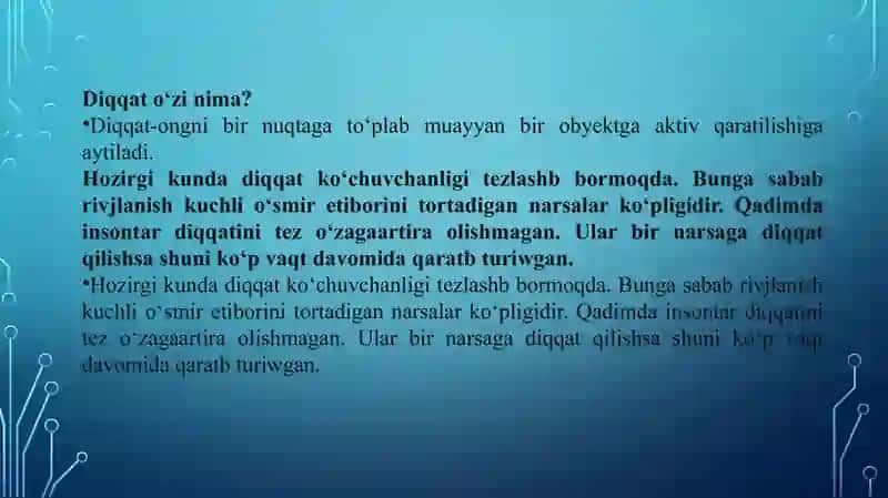 Oʻsmirlarda diqqatning yosh va jins xususiyatlari 3