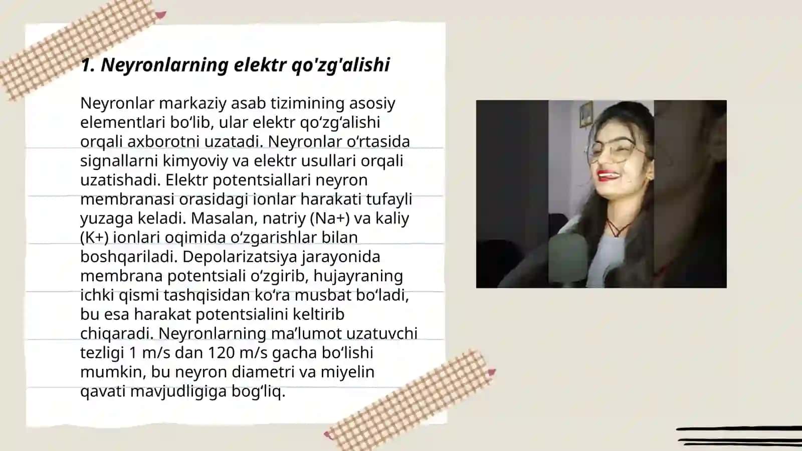 Nerv impulsining Miyelinli va miyelinsiz tolalar orqali tashilishi 3