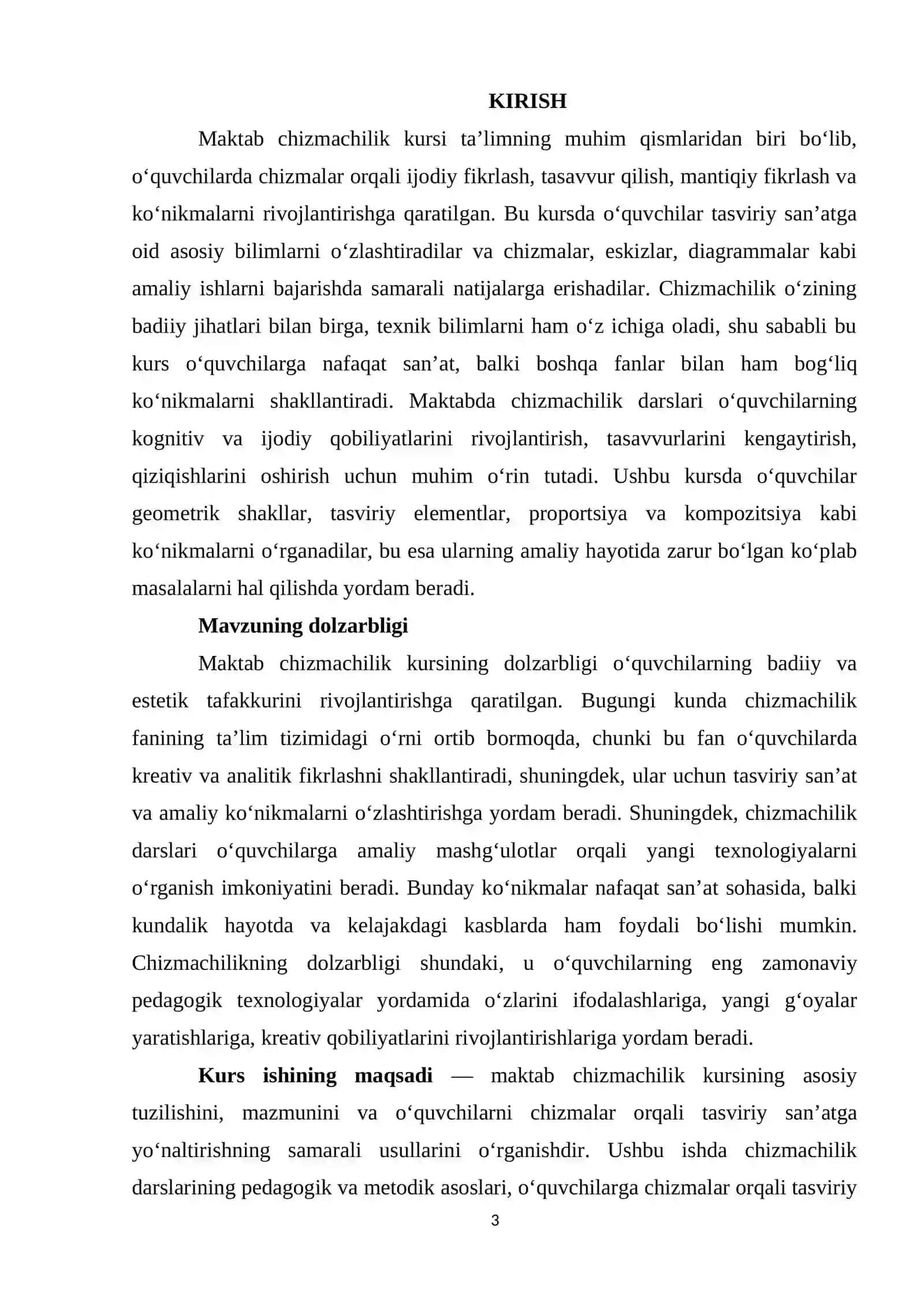 Maktab chizmachilik kursining tuzili 3