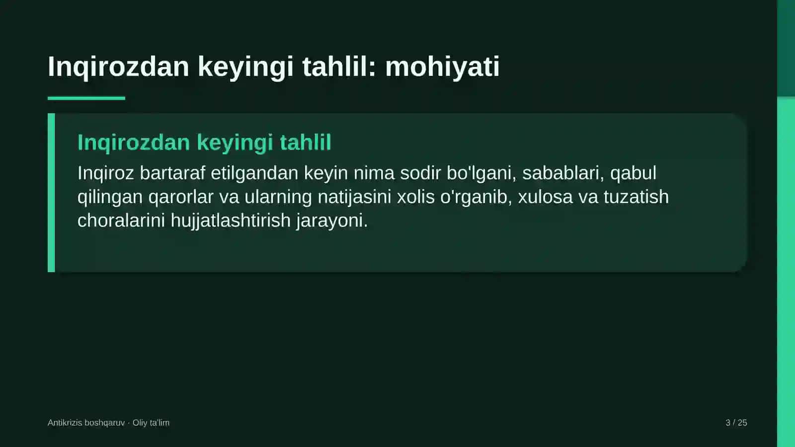 Inqirozdan keyingi tahlil: mohiyati 3